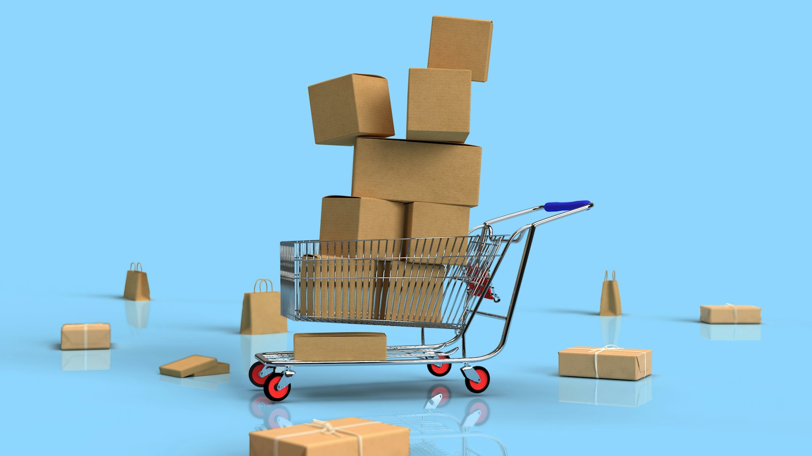 Small shopping cart on a laptop keyboard, illustrating WooCommerce multi vendor marketplace setup