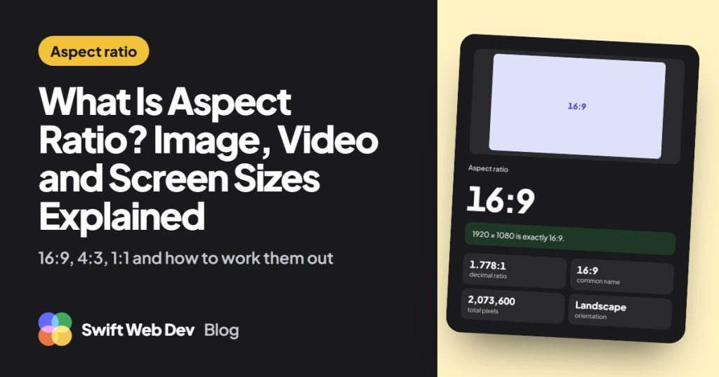 What Is Aspect Ratio? Image, Video and Screen Sizes Explained, cover image showing the related free tool